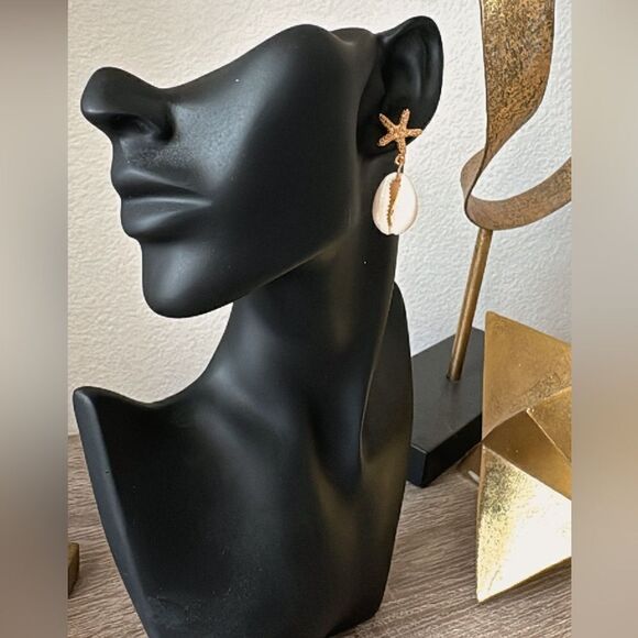 Bohemian shell earrings A681 - Picture 3 of 3